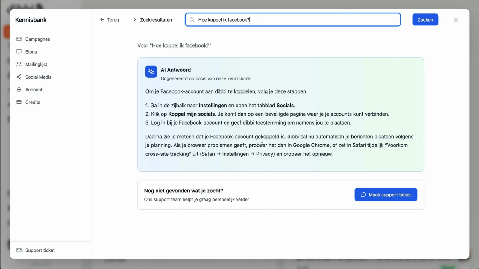 Een antwoord uit de kennisbank, stap voor stap uitgelegd