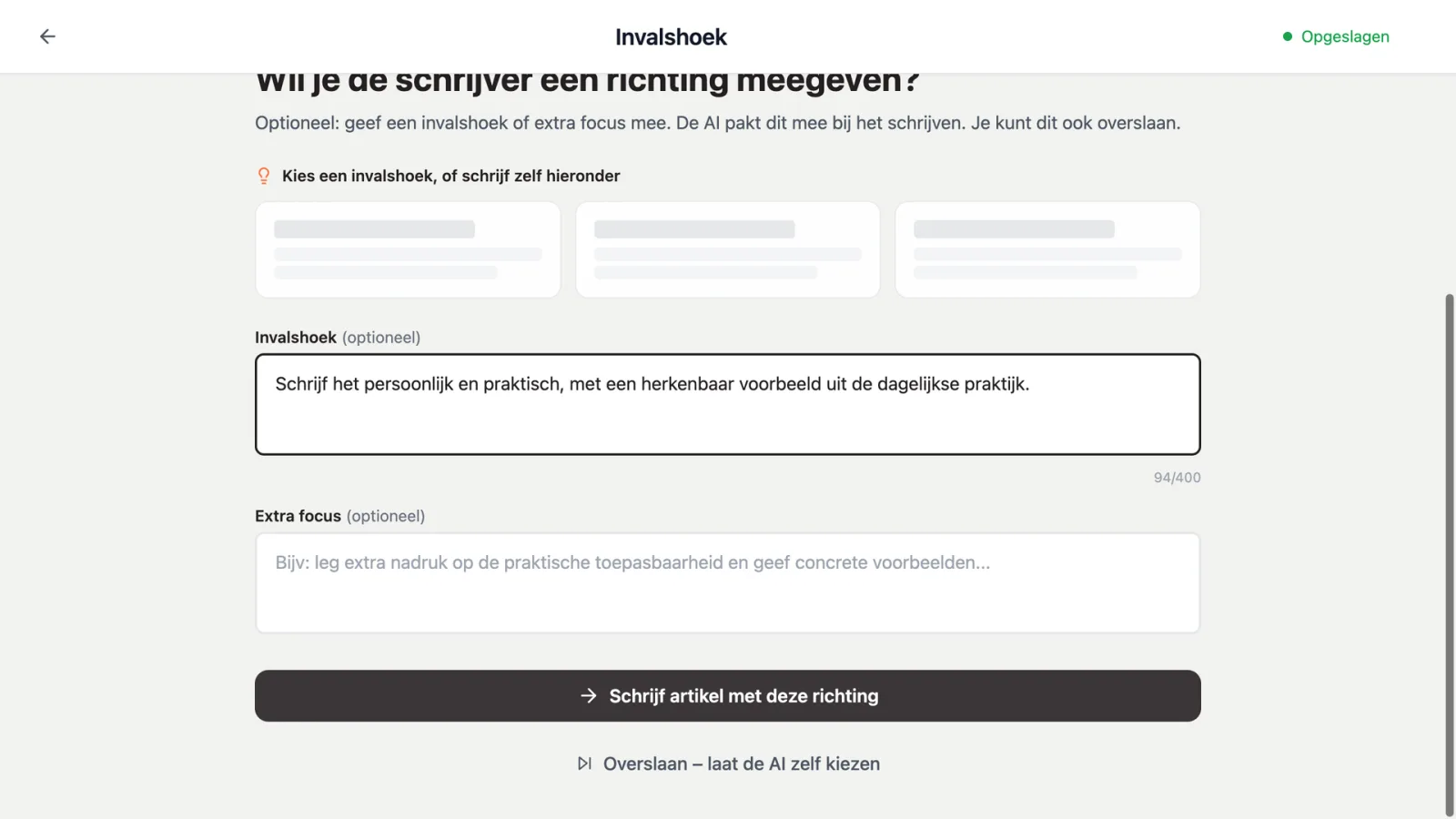 dibbi vraagt om een invalshoek voor je artikel