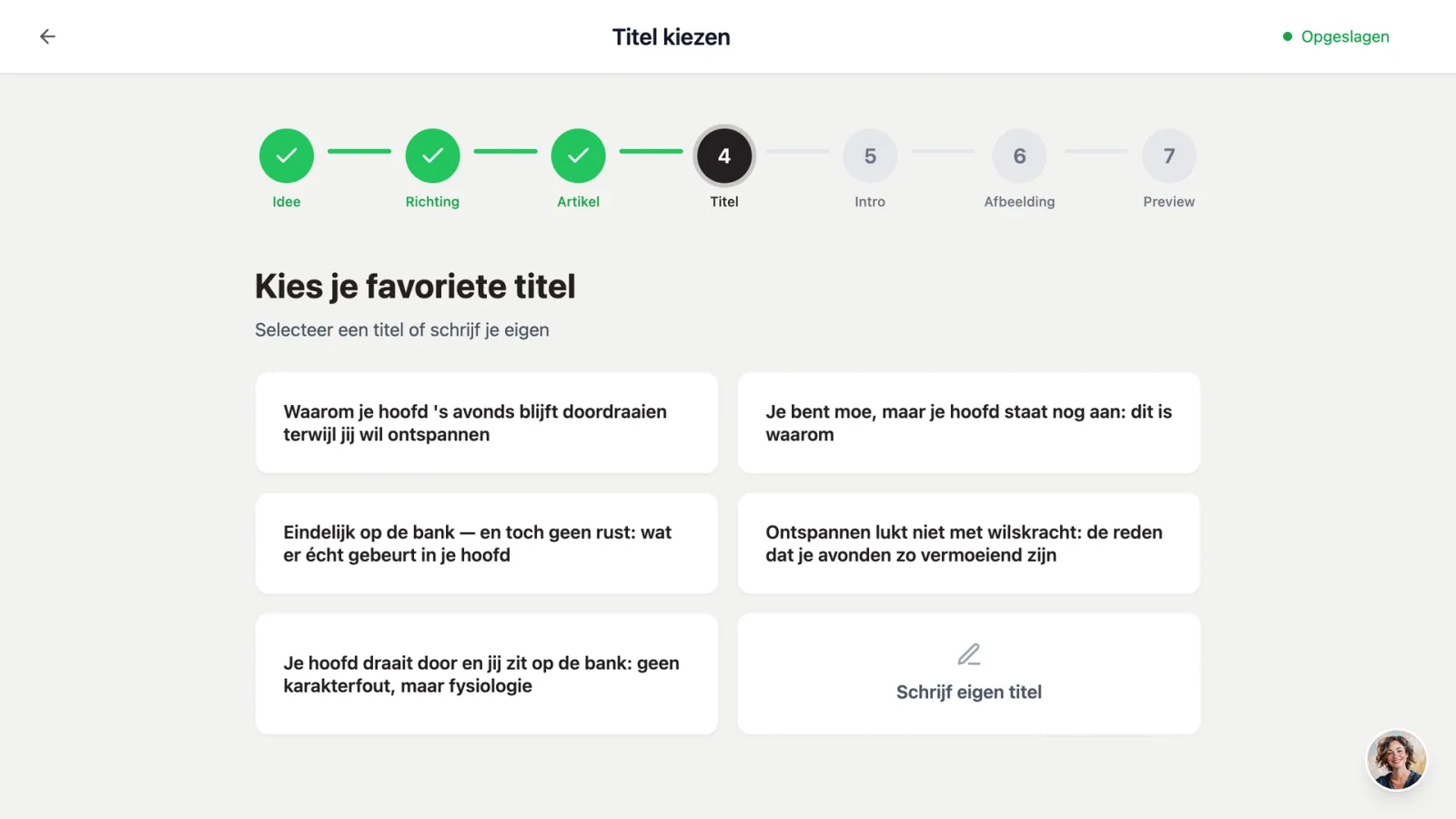 Keuze uit verschillende titels voor je blog in dibbi