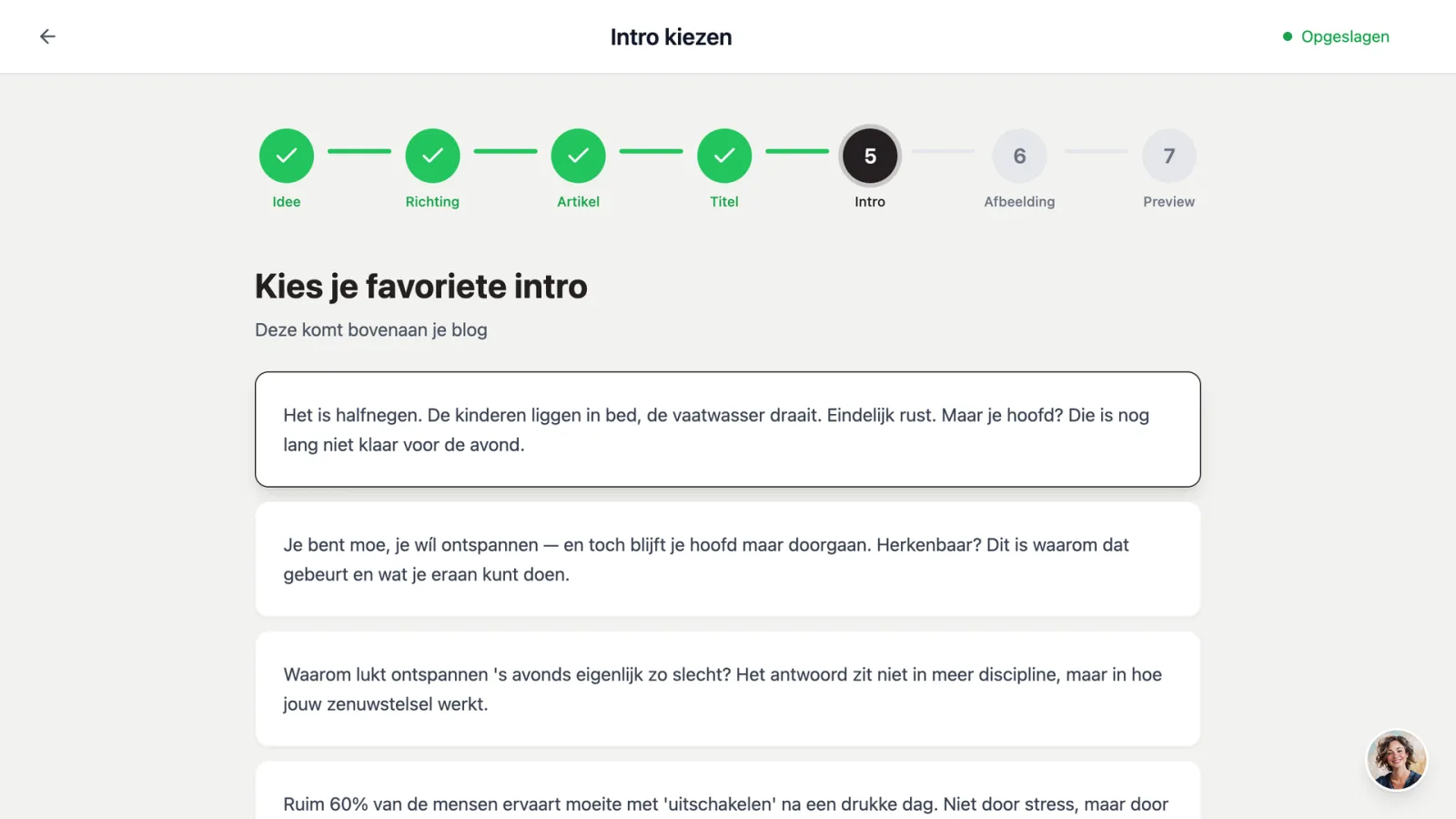 Keuze uit verschillende intro's voor je blog in dibbi